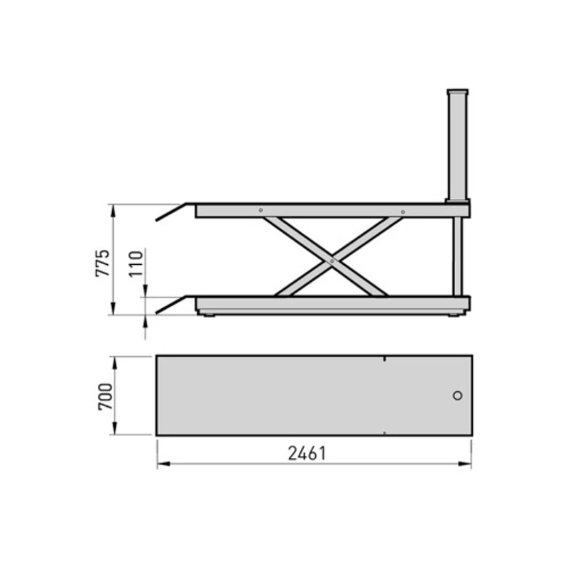 Plataforma Elevatória Pneumática para Motos MEGA PTM-2